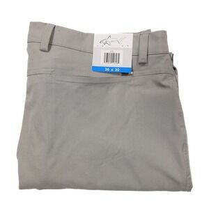 NWT GREG NORMAN Men's 36x30 Gray Flat Front Stretch Performance Chino Golf Pants
